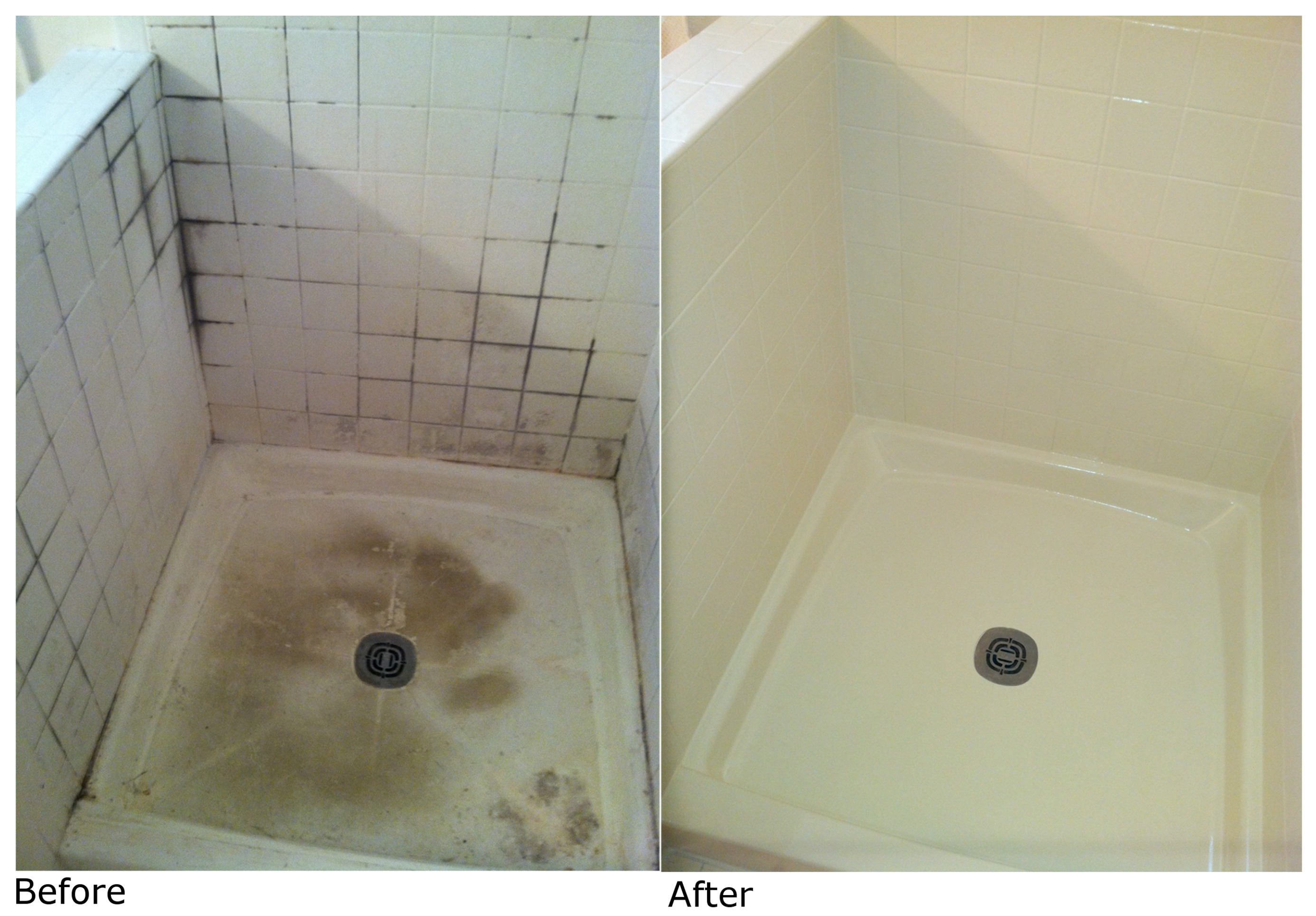 Shower Pan & Tile Enclosure Restoration Before & After